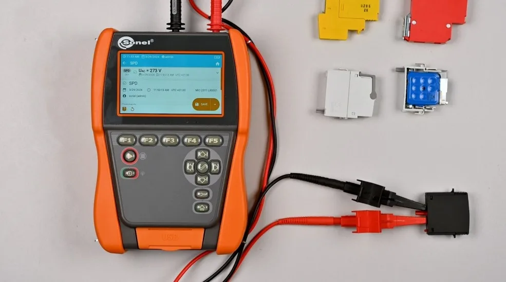 Control de descargadores de sobretension con el medidor Sonel MIC 2511